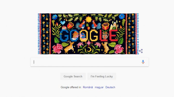 Google sărbătoreşte Ziua Naţională a României printr-un logo special