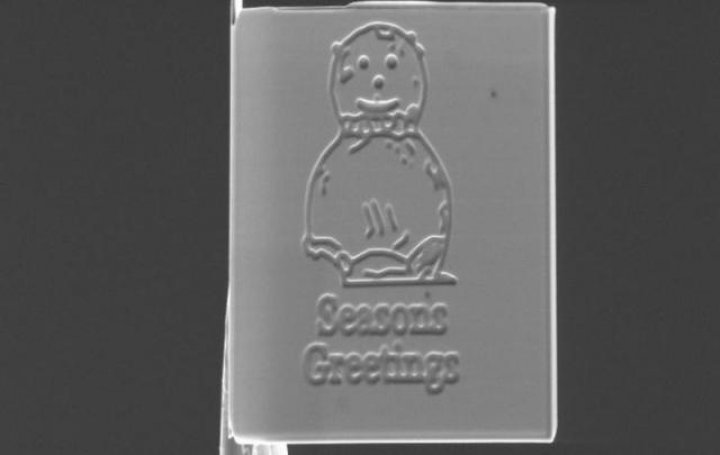 INCREDIBIL! A fost creată cea mai mică felicitare de Crăciun din lume. Încap 200 de milioane de exemplare pe suprafaţa unui timbru poştal (FOTO)