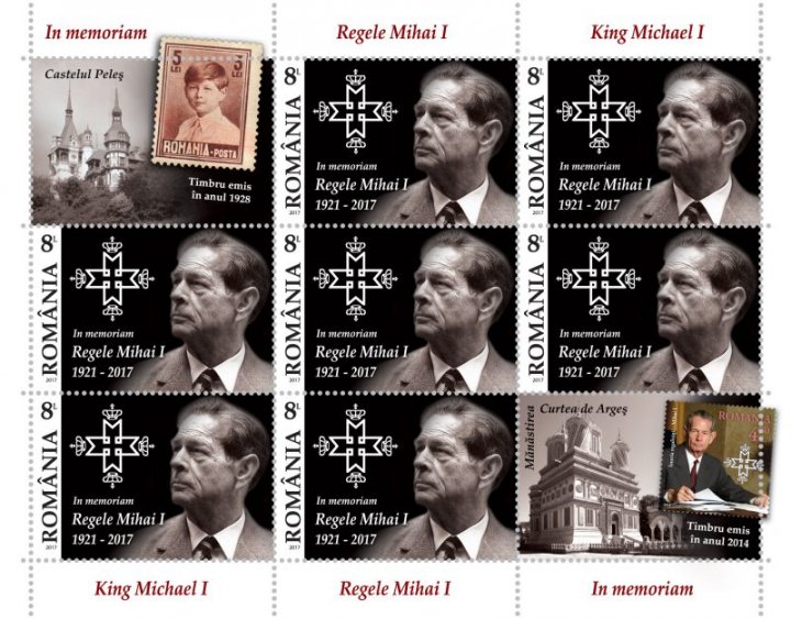 Romfilatelia introduce în circulaţie timbre cu portretul Regelui Mihai I (FOTO)