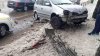 Accident în Capitală, provocat de POLEI. Un automobil a derapat și a lovit un gard de pe marginea drumului