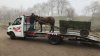 IMAGINEA ZILEI în Chişinău! O căruţă cu tot cu cal a fost transportată cu evacuatorul