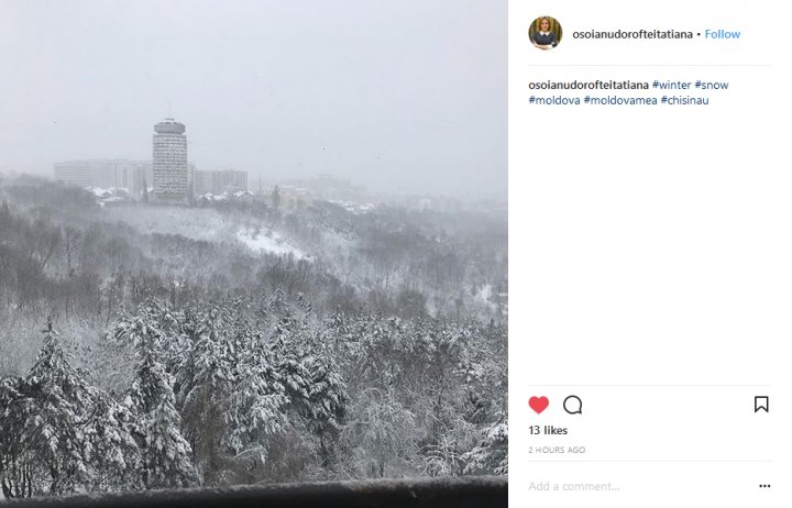 IMAGINI DE POVESTE! Chişinăul în alb, văzut prin filtrele Instagramului (GALERIE FOTO)