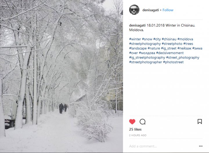 IMAGINI DE POVESTE! Chişinăul în alb, văzut prin filtrele Instagramului (GALERIE FOTO)