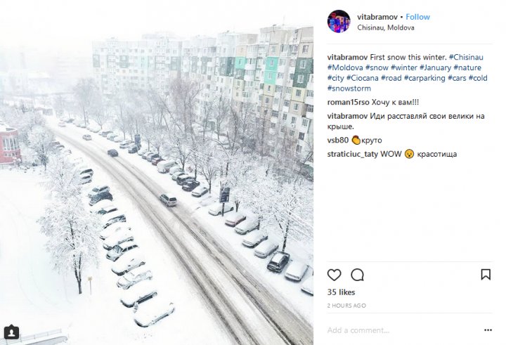 IMAGINI DE POVESTE! Chişinăul în alb, văzut prin filtrele Instagramului (GALERIE FOTO)