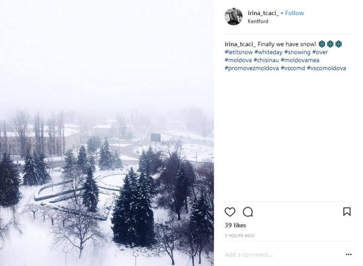 IMAGINI DE POVESTE! Chişinăul în alb, văzut prin filtrele Instagramului (GALERIE FOTO)