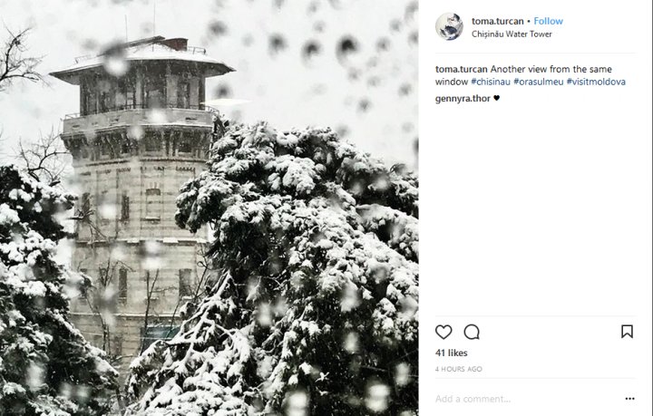 IMAGINI DE POVESTE! Chişinăul în alb, văzut prin filtrele Instagramului (GALERIE FOTO)