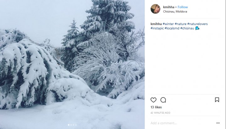 IMAGINI DE POVESTE! Chişinăul în alb, văzut prin filtrele Instagramului (GALERIE FOTO)