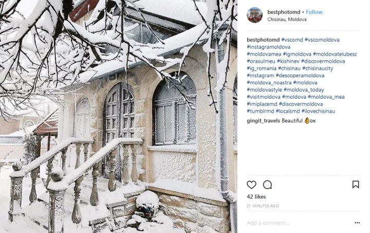 IMAGINI DE POVESTE! Chişinăul în alb, văzut prin filtrele Instagramului (GALERIE FOTO)