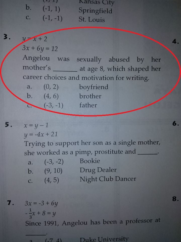 NO COMMENT: Problema de matematică despre copii abuzați sexual, dată ca test la școală în SUA