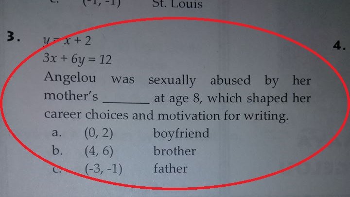 NO COMMENT: Problema de matematică despre copii abuzați sexual, dată ca test la școală în SUA