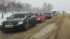 Zeci de maşini, blocate pe şoseaua Orhei din cauza ninsorilor abundente (VIDEO)