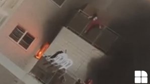 IMAGINI CU PUTERNIC IMPACT EMOŢIONAL. Curajul unei fetiţe de doar opt ani care a sărit de la balconul locuinţei sale în flăcări (VIDEO)