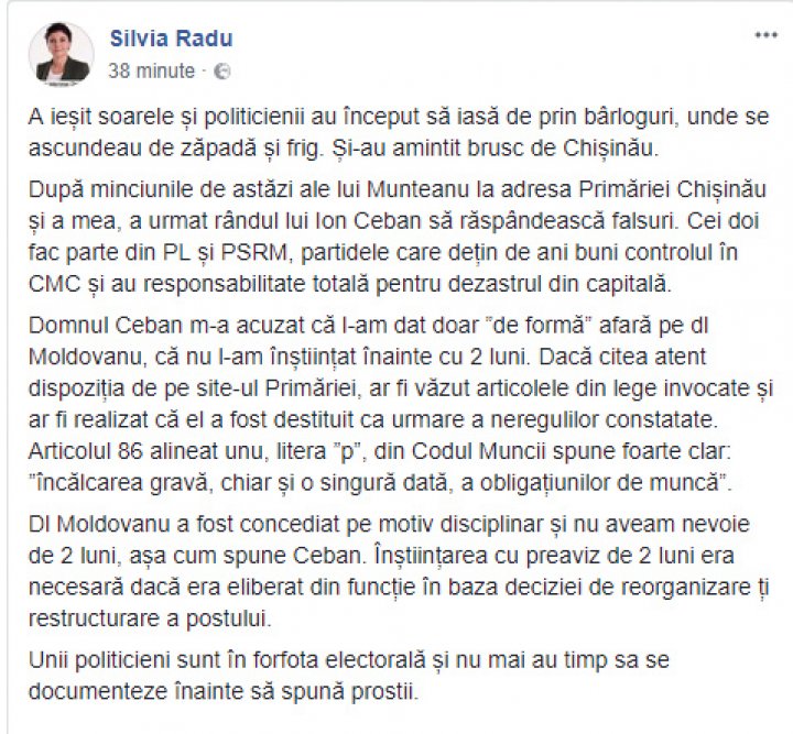 Silvia Radu: Unii politicieni sunt în forfotă electorală și nu mai au timp să se documenteze înainte să spună prostii