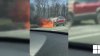 INCENDIU pe şoseaua Chişinău - Leuşeni! Un automobil ARDE CA O TORŢĂ (VIDEO)