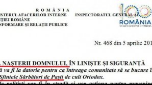 GAFĂ MAJORĂ făcută de Poliția Română. În mesajul de Paște, au încurcat Învierea cu Crăciunul
