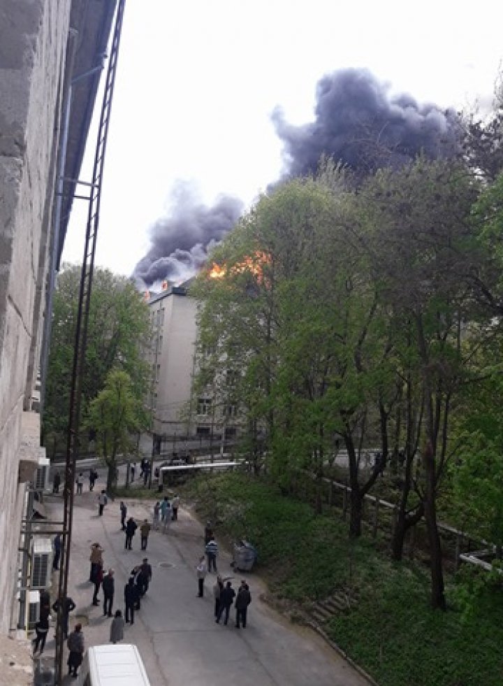 INCENDIU PUTERNIC la Institutul de Zoologie al Academiei de Ştiinţe. 14 autospeciale, la faţa locului (VIDEO/FOTO)