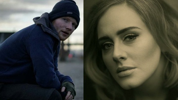 Adele şi Ed Sheeran au încasat sume record din drepturi de autor în 2017