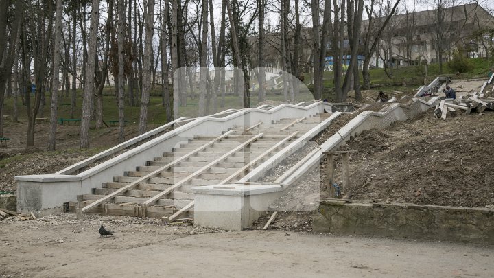 Lucrările de reparaţie a scărilor din parcul Valea Morilor, continuă. Vor fi iluminate, iar spațiul din jur va fi înverzit