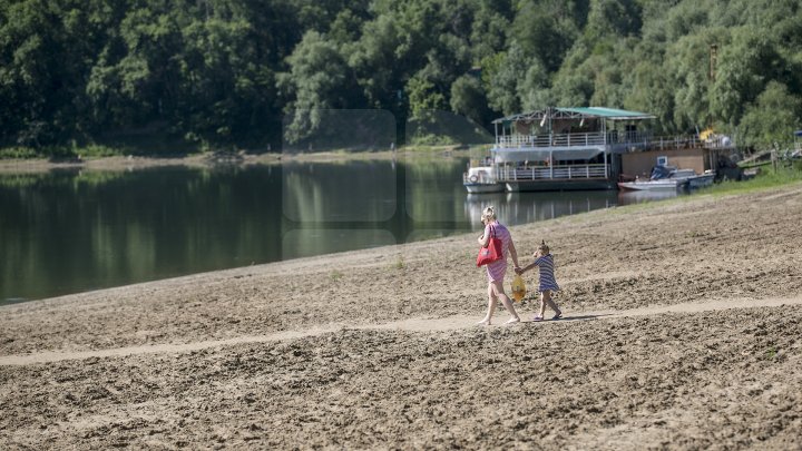 Se scaldă în râul Nistru şi fac băi de soare. Odihna de vară, în toi pe plaja de la Vadul lui Vodă (FOTOREPORT)