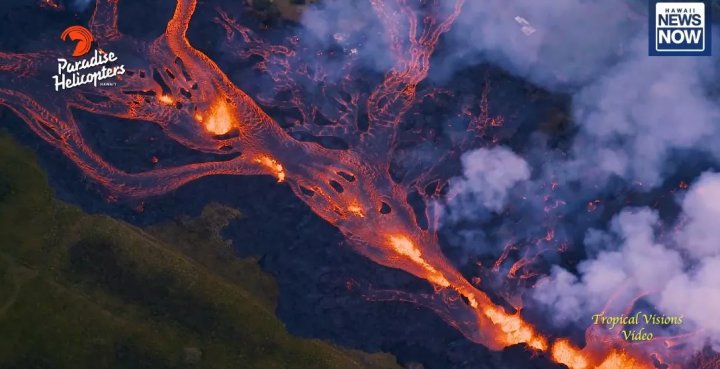 FÂNTÂNĂ ARTEZIANĂ DE LAVĂ în Hawaii. Imagini spectaculoase cu lava care țășnește din pământ (FOTO/VIDEO)