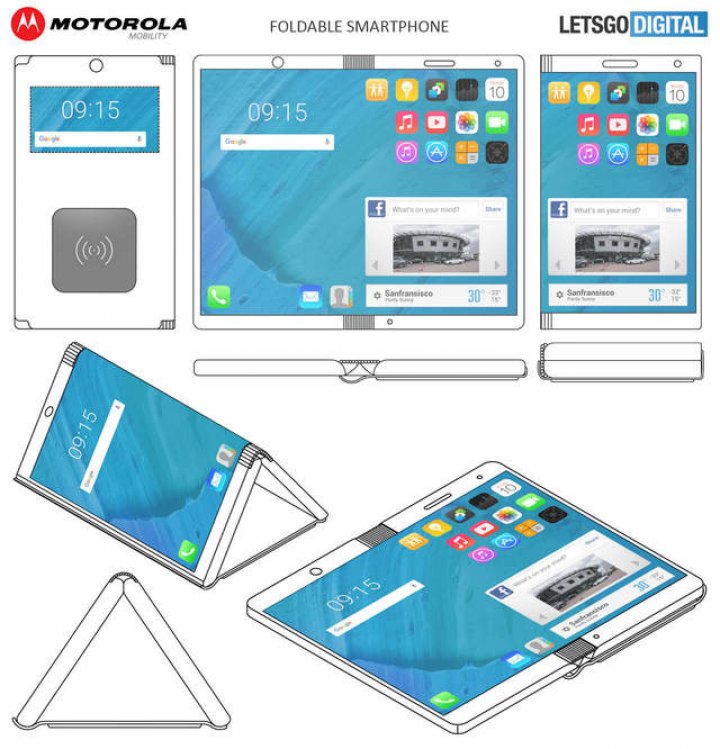 Motorola a brevetat un smartphone pliabil care pune ecranul la exterior