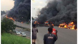 ACCIDENT GRAV ÎN NIGERIA. Cel puțin 9 oameni au murit, după ce o autocisternă cu petrol s-a răsturnat și a explodat