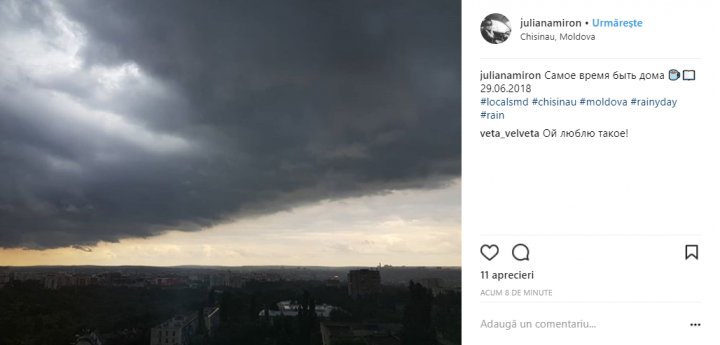 FOTOREPORT. Cum s-a văzut furtuna din Chişinău pe reţelele de socializare