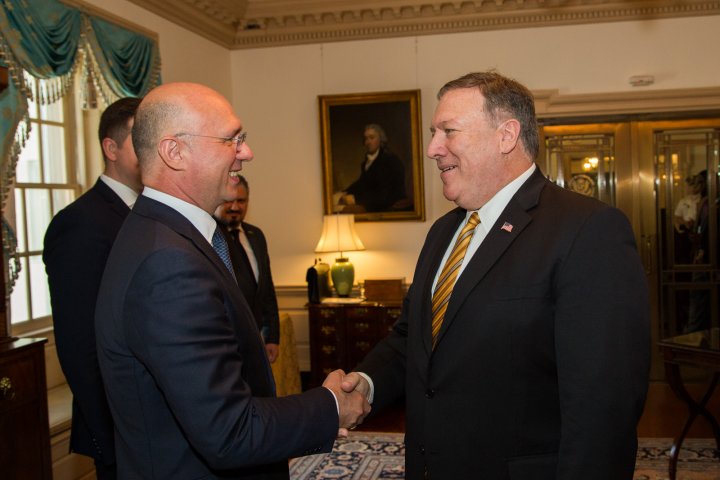 Pavel Filip efectuează o vizită de lucru la Washington. Premierul se va întâlni cu secretarul de Stat al SUA, Mike Pompeo