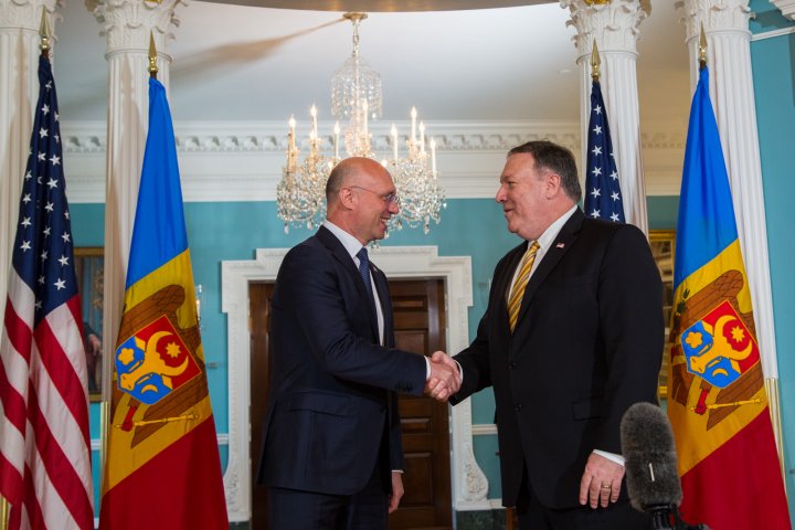 Pavel Filip efectuează o vizită de lucru la Washington. Premierul se va întâlni cu secretarul de Stat al SUA, Mike Pompeo