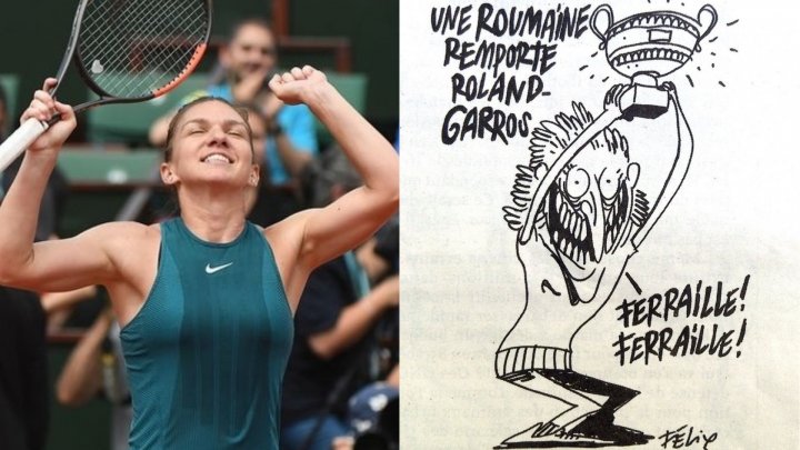 Reacţia ambasadei Franţei după apariţia caricaturii cu Simona Halep din Charlie Hebdo