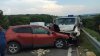 ACCIDENT groaznic pe șoseaua Chișinău-Hâncești. O camionetă s-a ciocnit violent cu un automobil (FOTO)