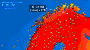 Temperaturi extreme în nordul Scandinaviei. Maximele au trecut de 30 de grade lângă Cercul Polar