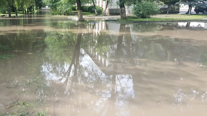 În Bălţi ca în Veneţia. POTOPUL de pe bulevardul Mihai Eminescu, după o PLOAIE TORENŢIALĂ (VIDEO/FOTO)