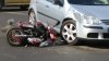 Accident rutier în apropiere de Complexul Memorial Eternitate. O motocicletă, făcută ZOB de o maşină (FOTO/VIDEO)