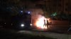 Incendiu pe o stradă din Chişinău: Un taximetru a fost cuprins de flăcări (VIDEO)