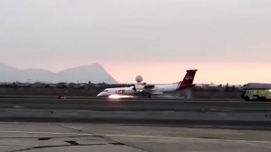 Scenă de coşmar. Un avion din Peru a aterizat de urgenţă "pe burtă" (VIDEO)