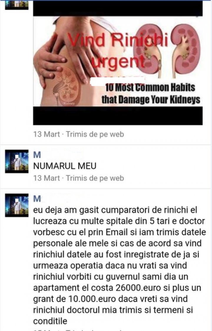 Bărbat din Leova, salvat de poliţie după ce a publicat un anunţ că îşi vinde un rinichi