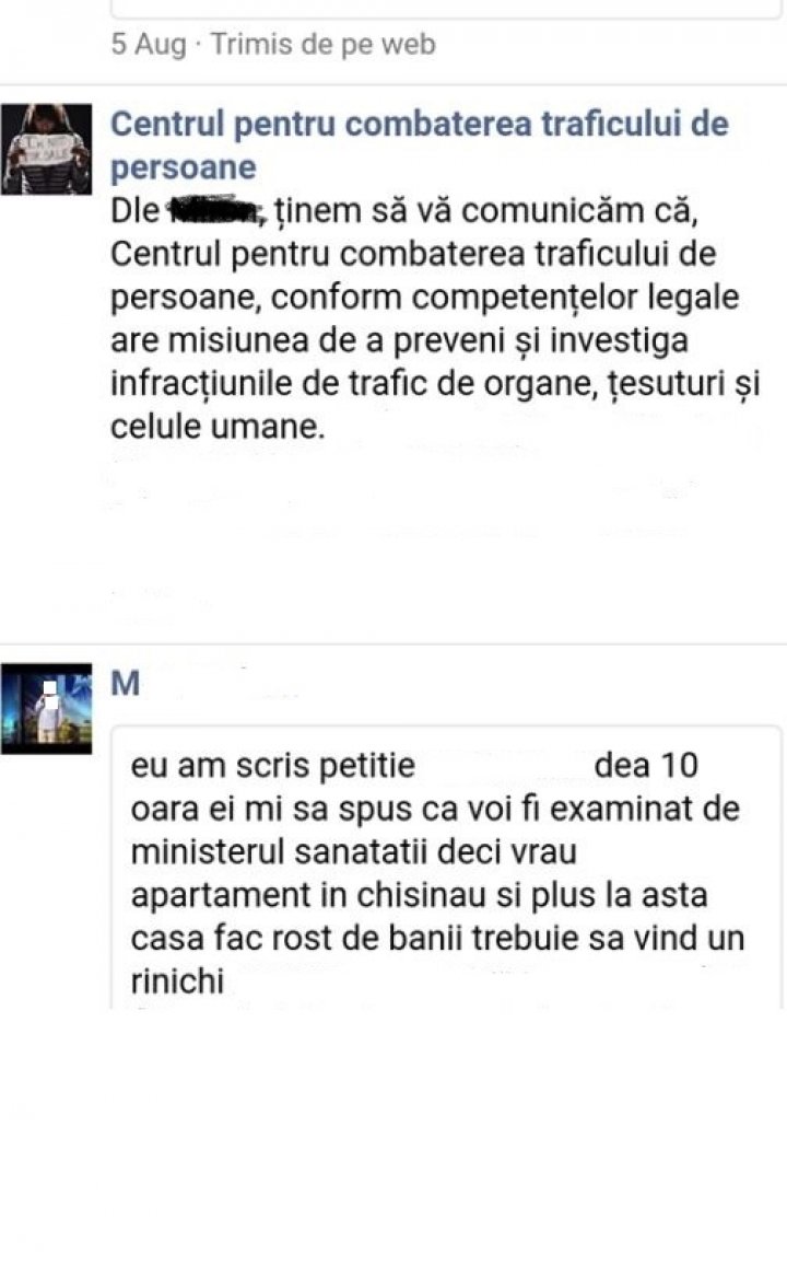 Bărbat din Leova, salvat de poliţie după ce a publicat un anunţ că îşi vinde un rinichi