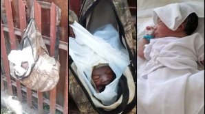 Caz uluitor! Bebeluș de doar o zi, găsit într-o pungă de plastic agăţată de un gard