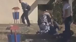 SCENE TERIFIANTE în curtea unui liceu din România. O elevă de clasa a noua, BĂTUTĂ cu BESTIALITATE de o colegă (VIDEO)