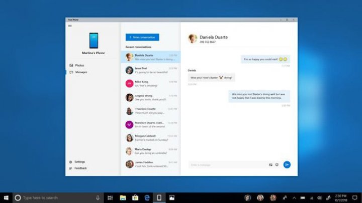 Microsoft a adăugat suport pentru sincronizarea pozelor şi a mesajelor SMS între smartphone şi PC-uri cu Windows 10