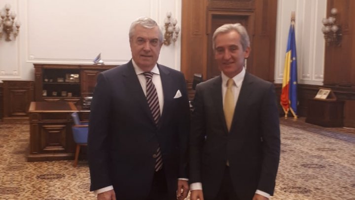 Viceprim-ministrul Iurie Leancă s-a întâlnit cu preşedintele Senatului de la Bucureşti, Călin Popescu-Tăriceanu