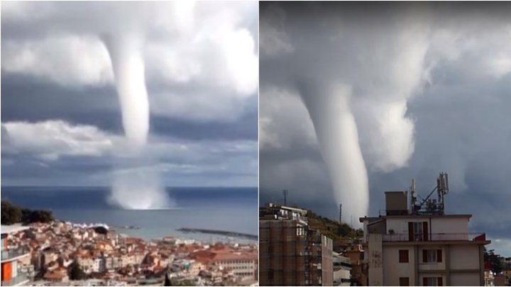 SCENE TERIFIANTE! TREI tornade au lovit Italia. Una dintre ele a fost pe mare