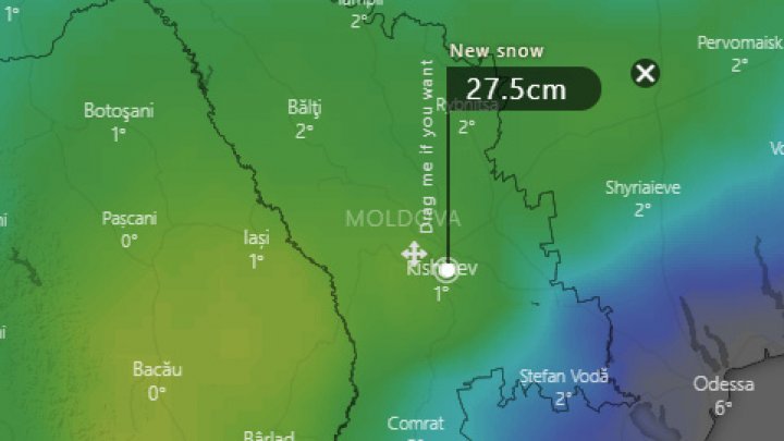 COD GALBEN de ninsori: Cum se vede din satelit ciclonul care lovește astăzi Moldova (HARTĂ)