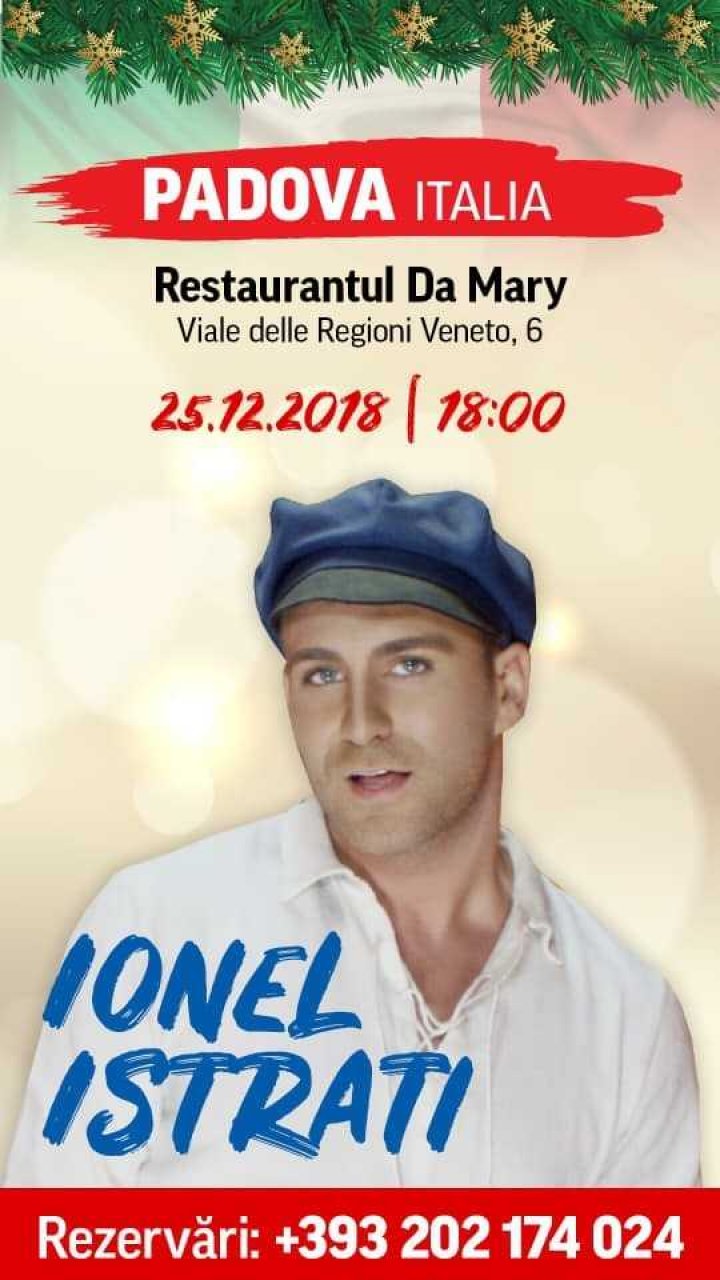 Surpriză pentru fani. De Crăciun și Revelion, Ionel Istrati va cânta pentru moldovenii din Grecia și Italia (VIDEO)