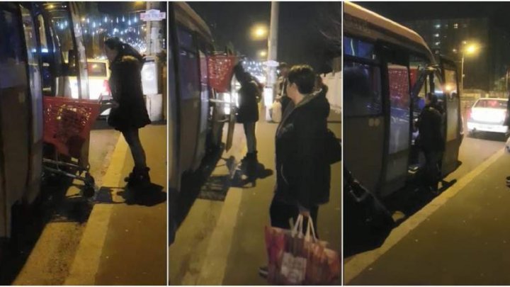 IMAGINI INEDITE! Momentul în care o familie urcă cu tot cu căruciorul de cumpărături în autobuz 