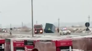 ACCIDENT GRAV pe şoseaua Cahul-Cantemir. Un TIR s-a răsturnat