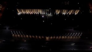 Imagini din dronă cu autobuzele expuse în centrul Chișinăului (VIDEO)