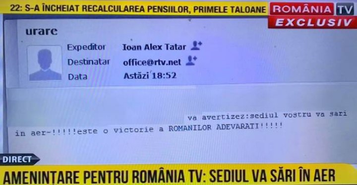 ALERTĂ CU BOMBĂ la o televiziune importantă din România. Brigada SRI intervine la sediul Romania TV