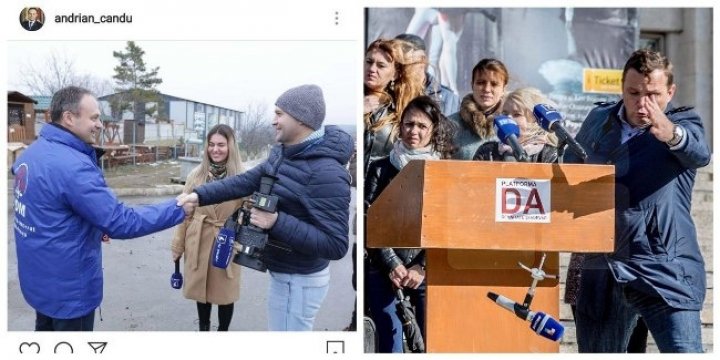 Diferenţă ca de la CER la PĂMÂNT. Năstase ATACĂ jurnaliştii PUBLIKA TV, în timp ce Candu LE STRÂNGE MÂNA celor de la JURNAL TV (FOTO)